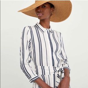 NWT Zara Linen Striped Dress